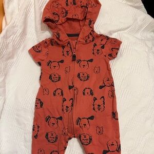 NWOT 6M Hoodie Jumpsuits with puppies